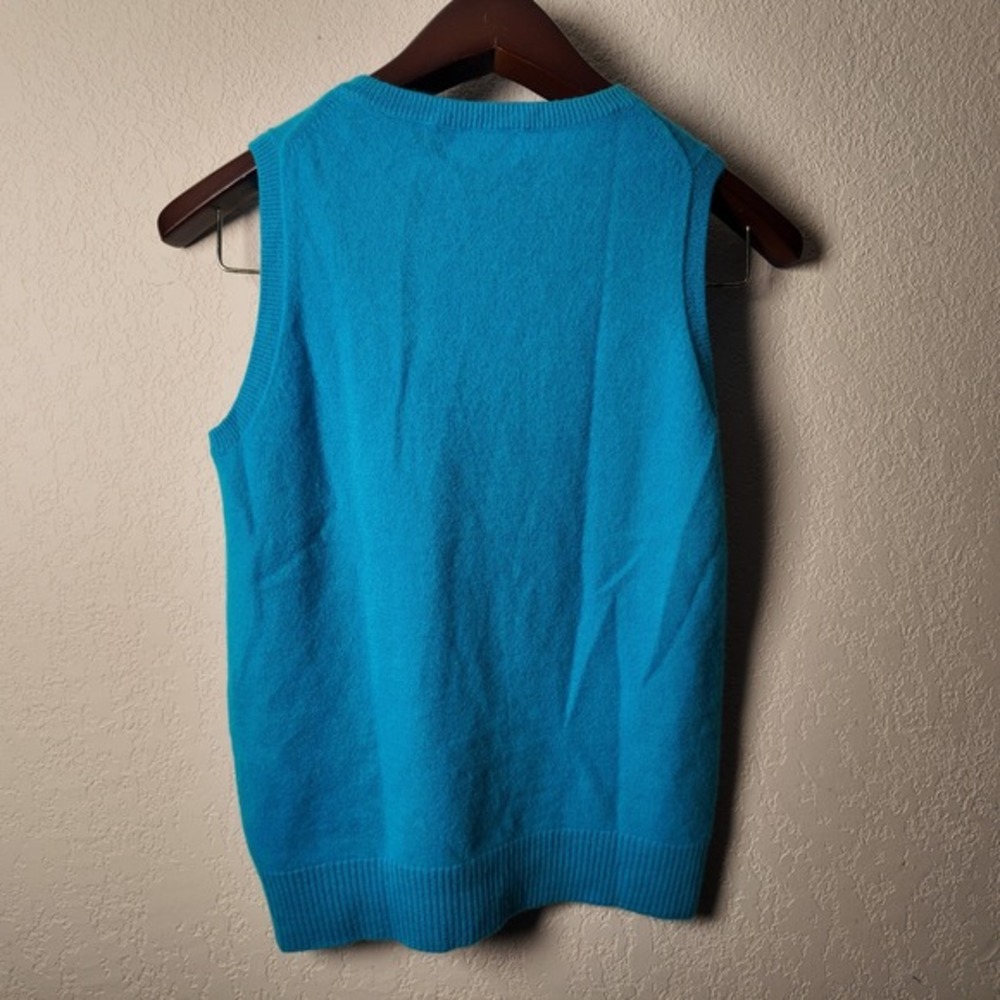 J Crew 100% Cashmere Crewneck Sweater Blue Style 19243 Size M - Picture 6 of 8